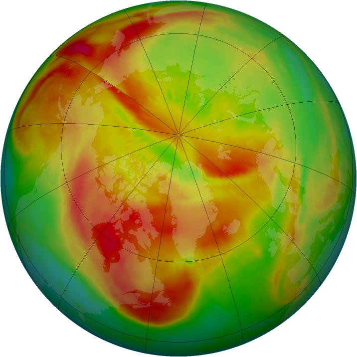 Arctic ozone map for 19 March 2015